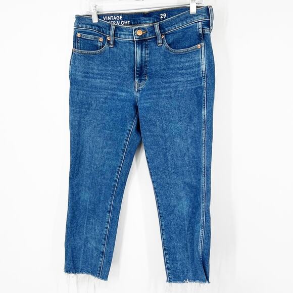 J. Crew 9” Mid-Rise Vintage Slim Straight Cropped Jeans CUT - Picture 1 of 8